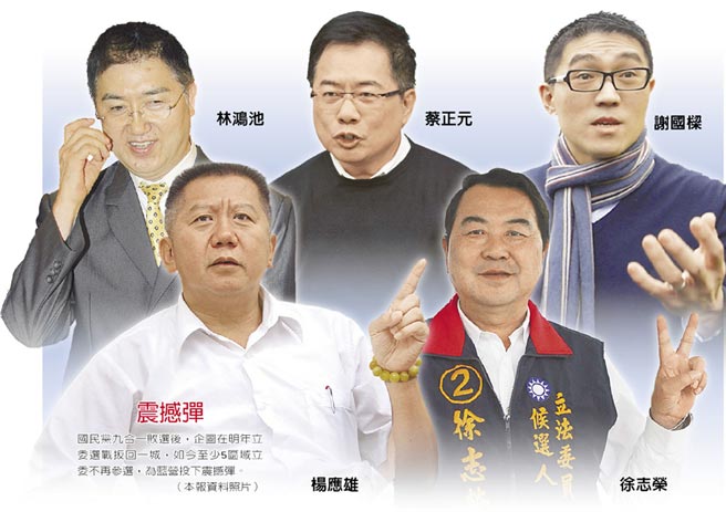 國民黨5區(qū)域“立委”不再參選，為藍(lán)營投下震撼彈。（中時(shí)資料照片）