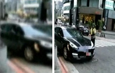 保時(shí)捷“大使”座車在臺(tái)違停
