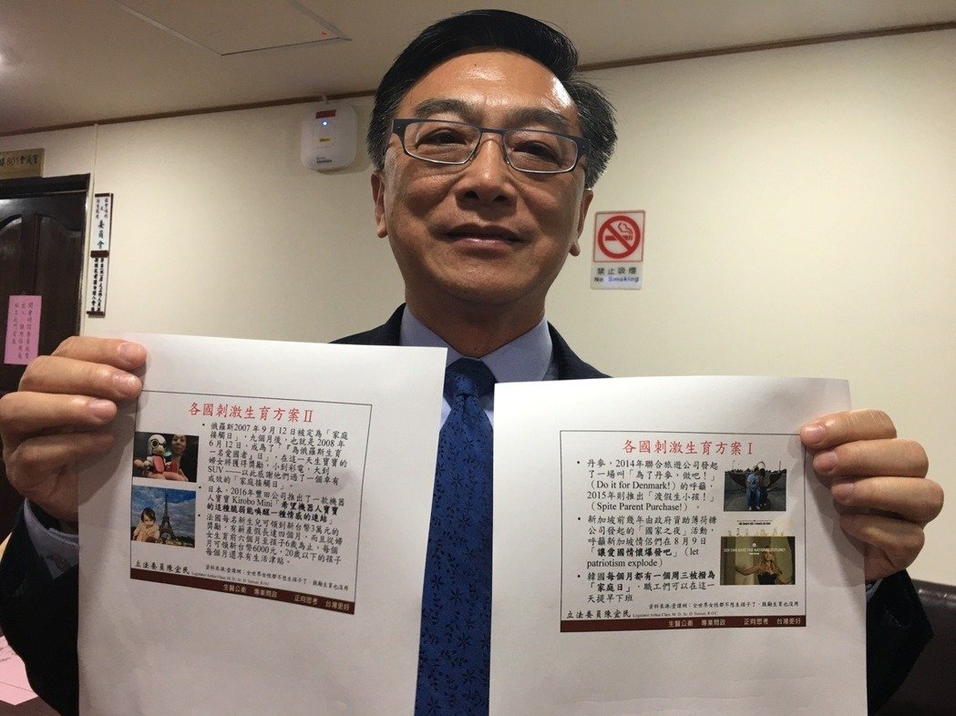 臺(tái)當(dāng)局"少子化"對(duì)策沒創(chuàng)意 民代:新加坡都鼓勵(lì)車震